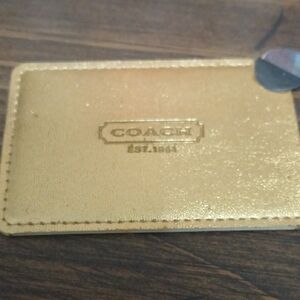 Coach Metallic Gold Card Case & Mirror New
